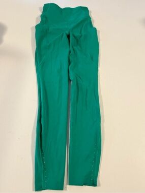 Lululemon High-Waist Green Stretch Leggings with pockets  size 0